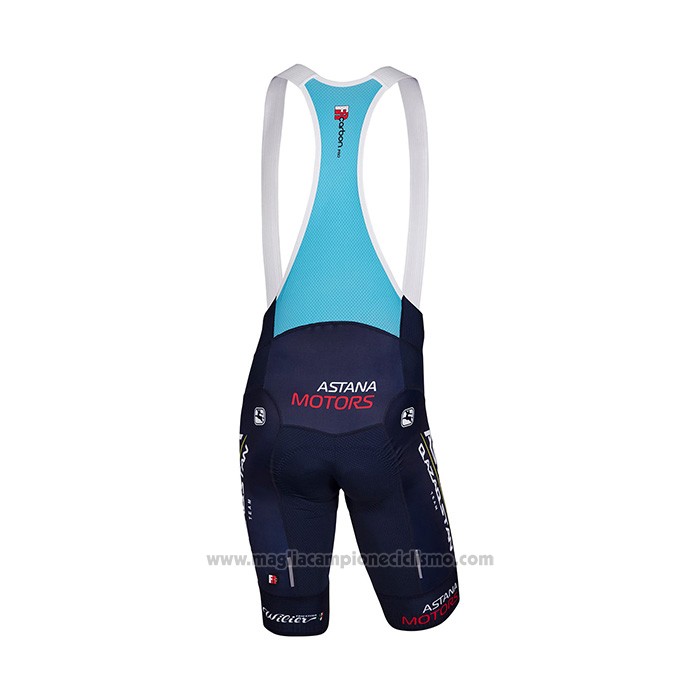 2022 Abbigliamento Ciclismo Astana Blu Giallo Manica Corta e Salopette